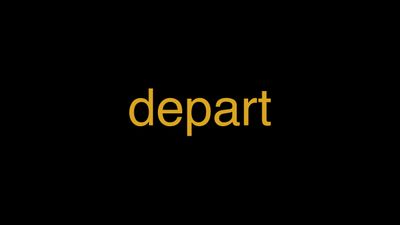Meaning depart