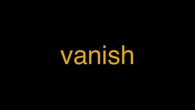 vanish meaning and sentence