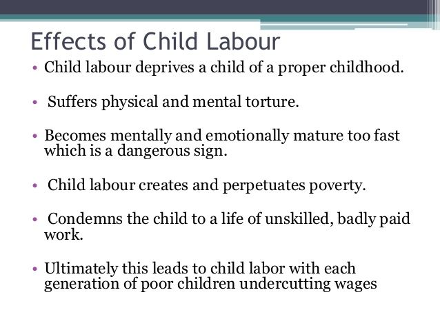 Image result for effects of child labour